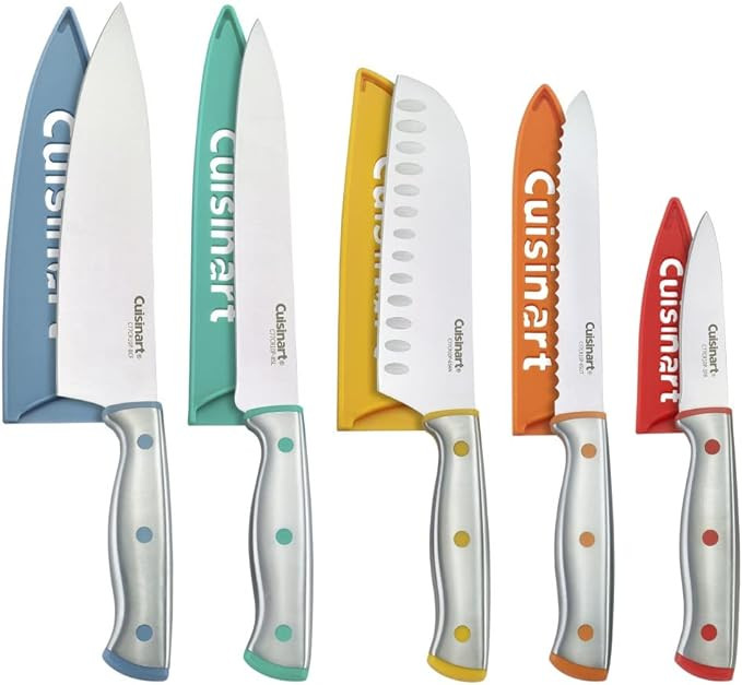 Cuisinart C77CR-10P 10pc Stainless Steel ColorCore™ Color Rivet Set with Blade Guards | Amazon (US)