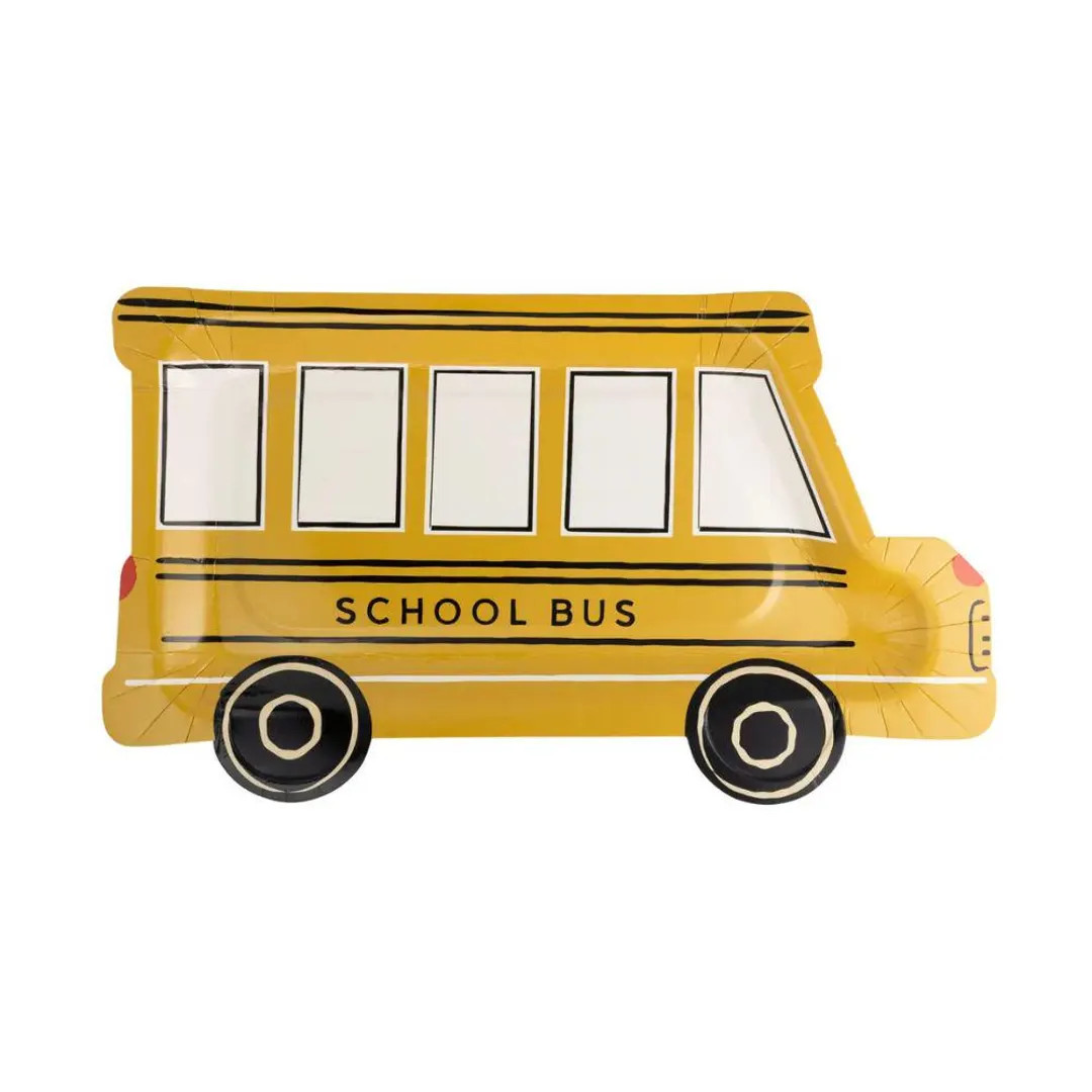 School Bus Shaped Paper Plates | Back to School Party Supplies | Etsy (Global)