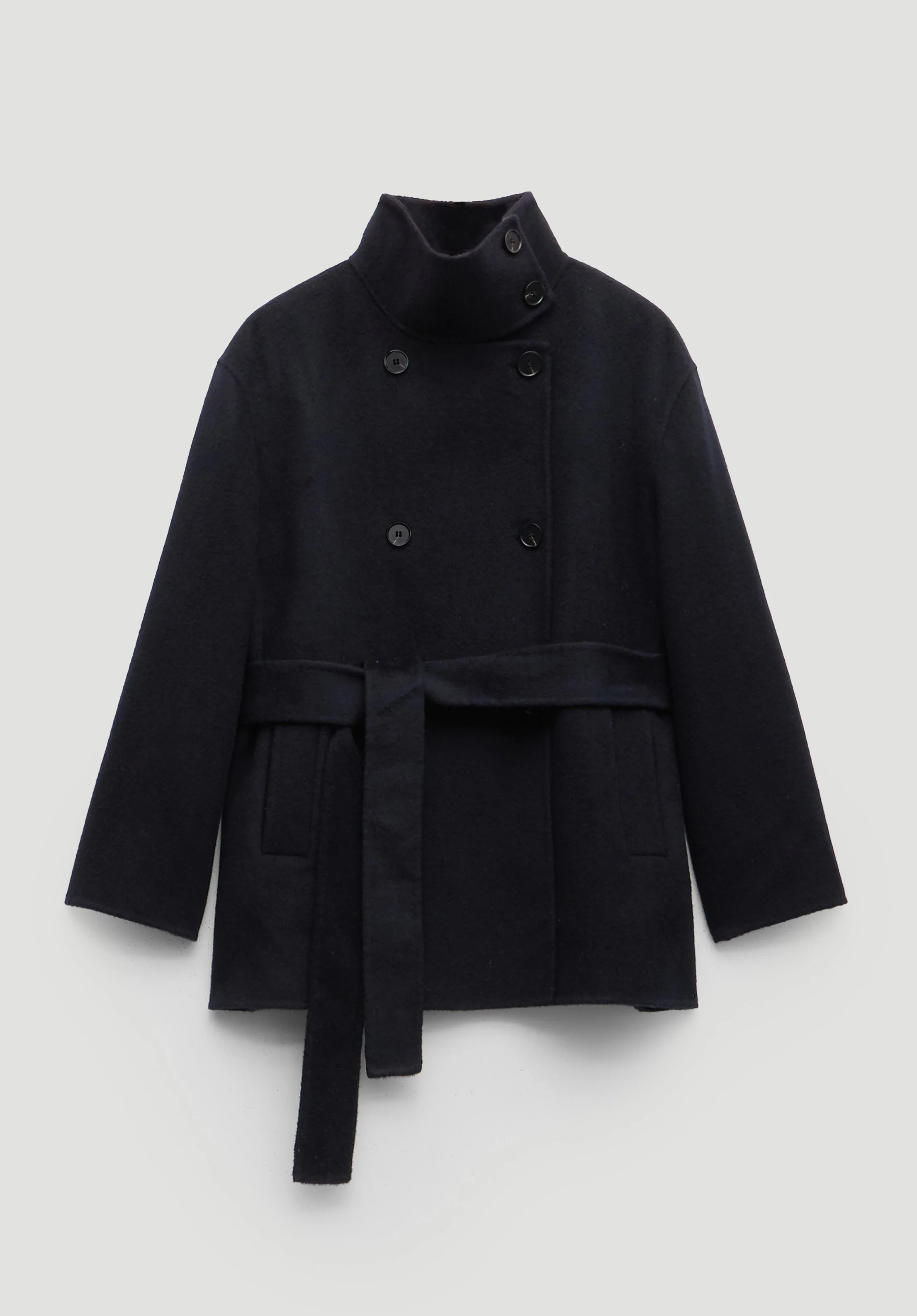 Pure Wool Belted Peacoat | Hush UK