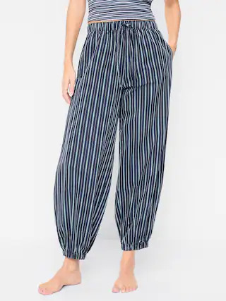 Cinched Poplin Balloon Pants | Old Navy (US)