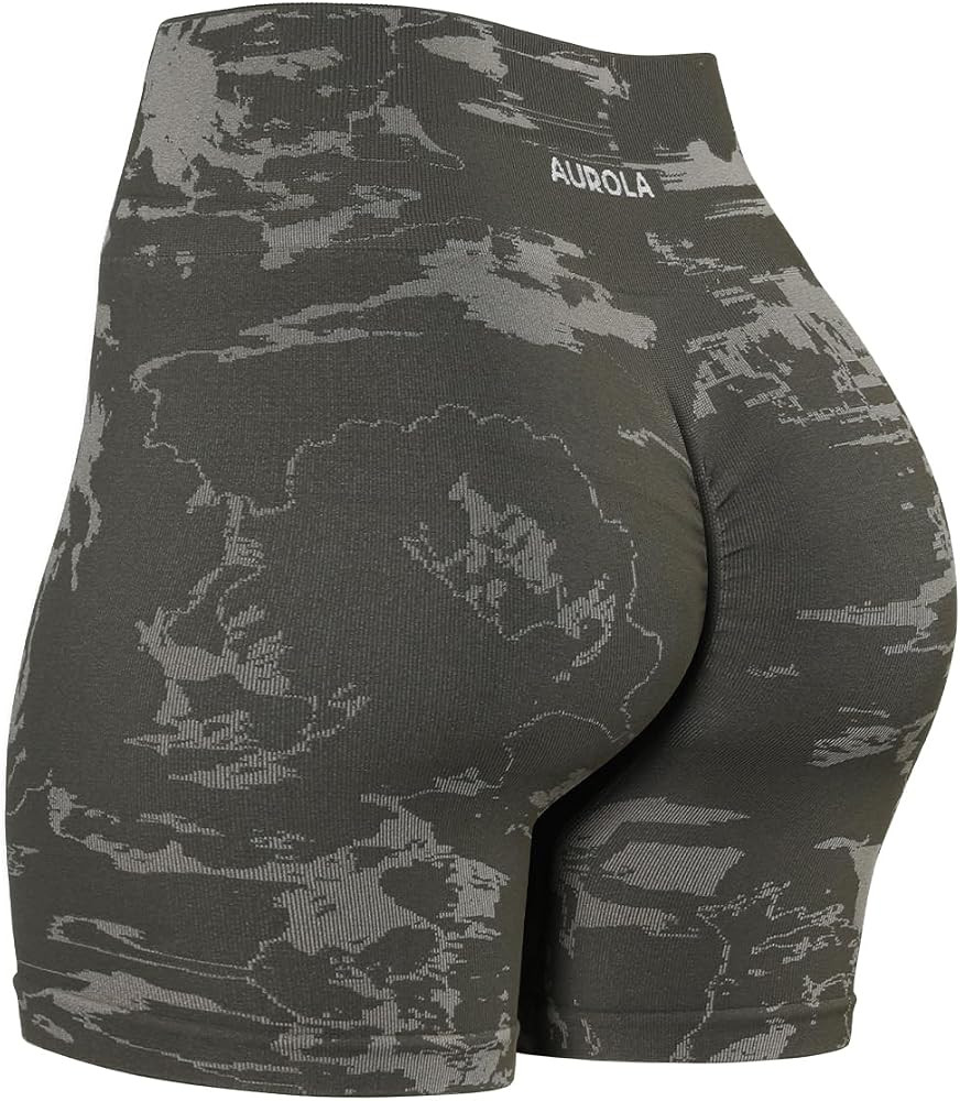 AUROLA Unbridled Imagination Drawing Women Workout Shorts Seamless Knitting Scrunch High Waist Sh... | Amazon (US)