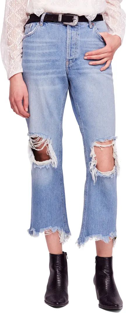 Maggie Ripped Crop Straight Leg Jeans | Nordstrom
