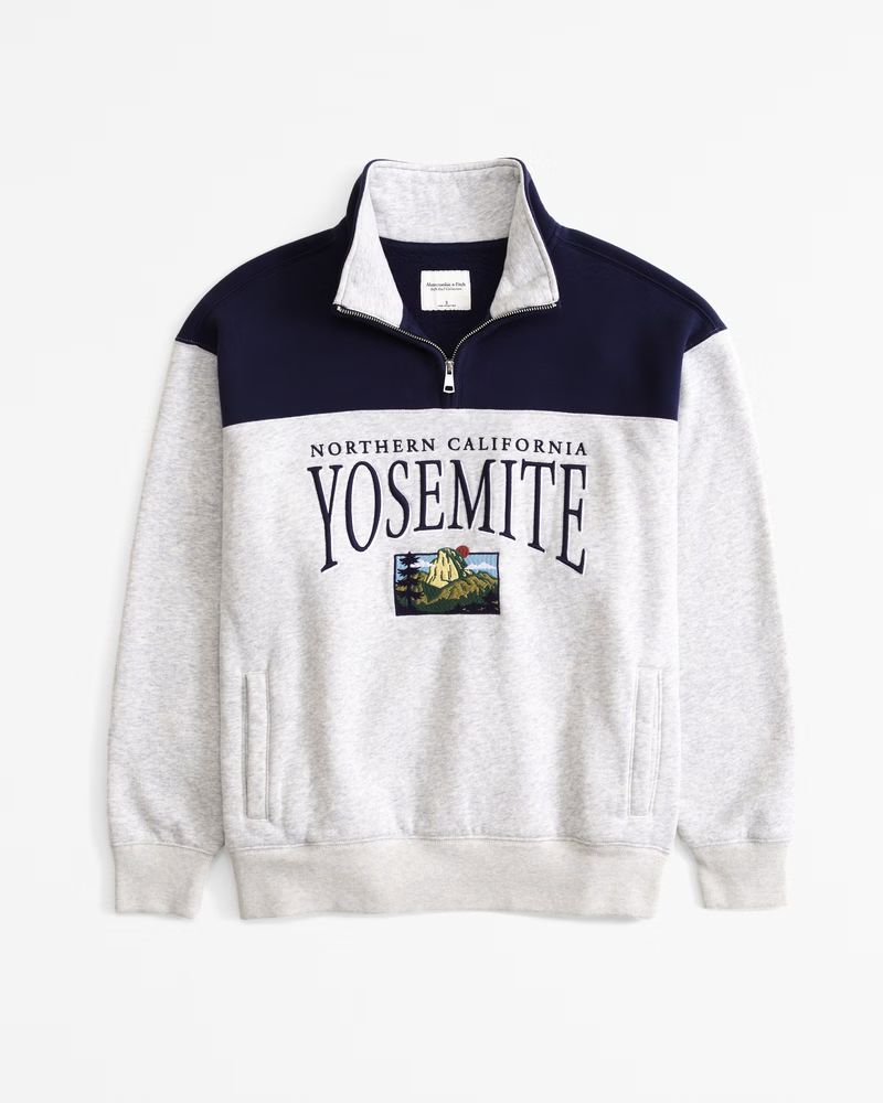 Abercrombie & Fitch Women's Embroidered Yosemite Vintage Sunday Half-Zip in Yosemite - Size S | Abercrombie & Fitch (US)