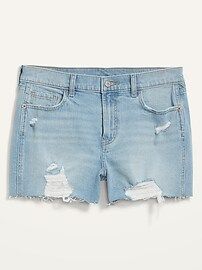 Mid-Rise Ripped Cut-Off Boyfriend Jean Shorts for Women -- 3-inch inseam | Old Navy (US)