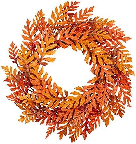 VGIA 18 Inch Fall Wreath Front Door Wreath with Oak Leaves Artificial Autumn Wreath Fall Decorati... | Amazon (US)