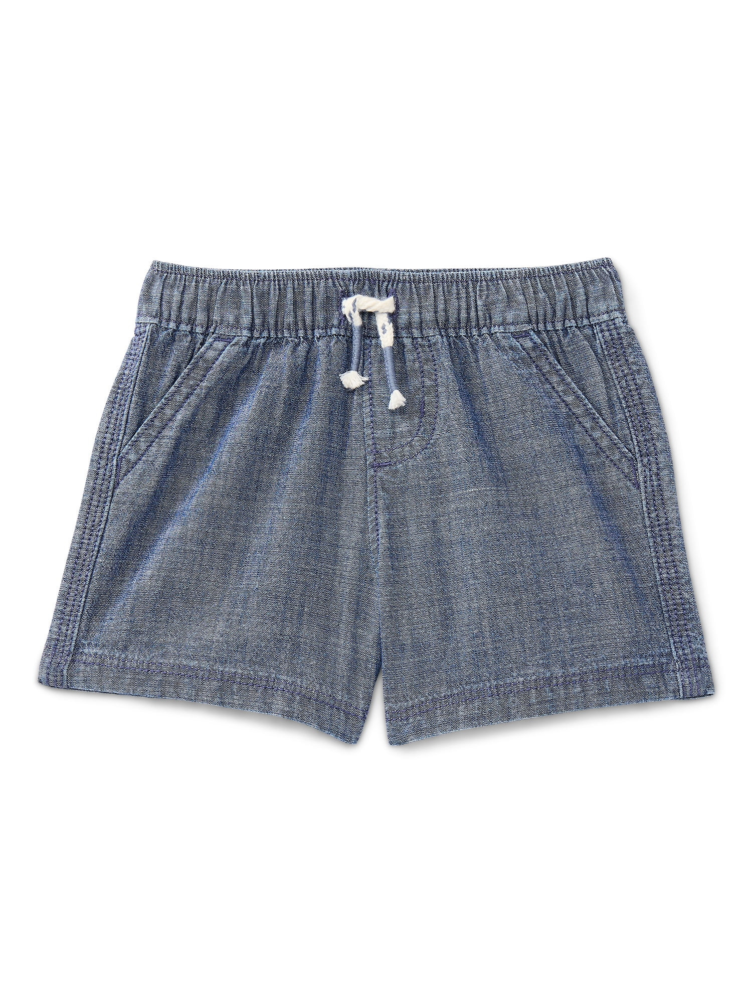 Wonder Nation Baby Boys Cotton Chambray Drawstring Shorts, Sizes 0M-24M | Walmart (US)