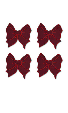 Chefanie Burgundry Bow Cocktail Napkins in Burgundry from Revolve.com | Revolve Clothing (Global)
