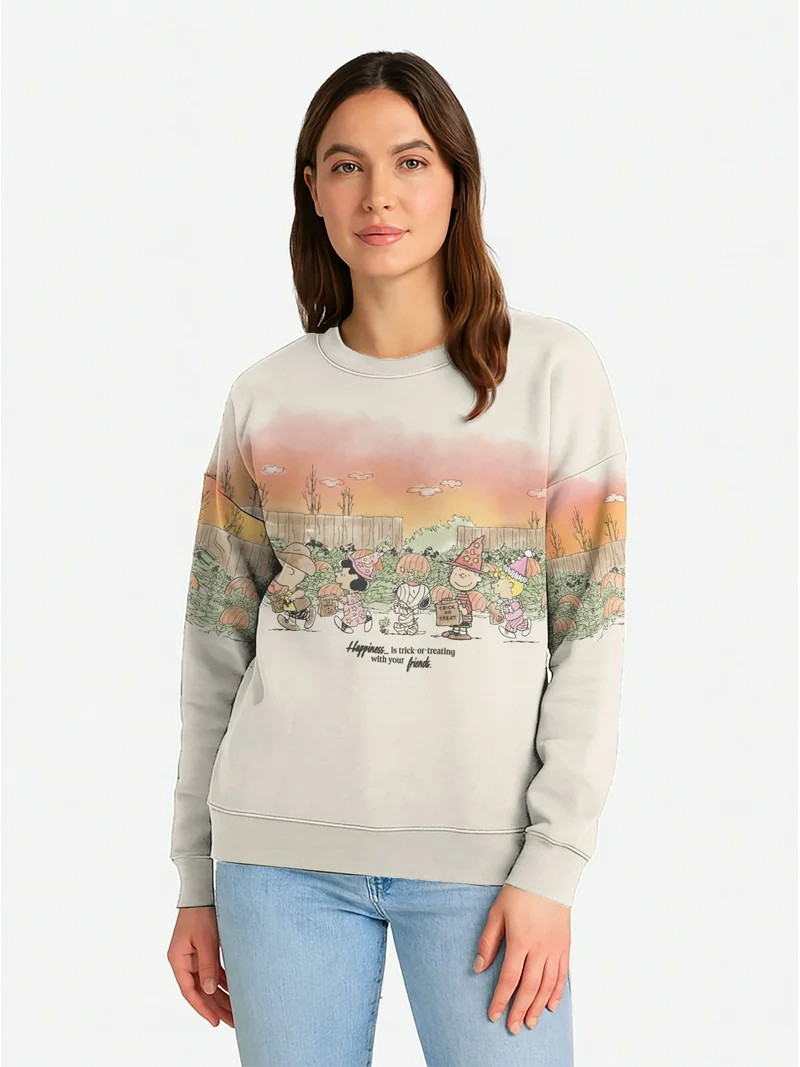 License Junior Peanuts Halloween Sweatshirt, Size XXS-XXL | Walmart (US)