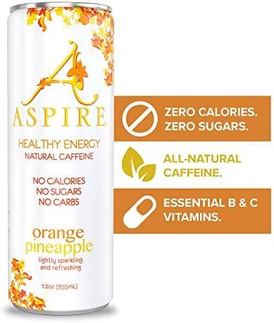ASPIRE Healthy Energy Drink – Orange Pineapple, 12 Pack – Zero Sugar, Calories or Carbs – K... | Amazon (US)