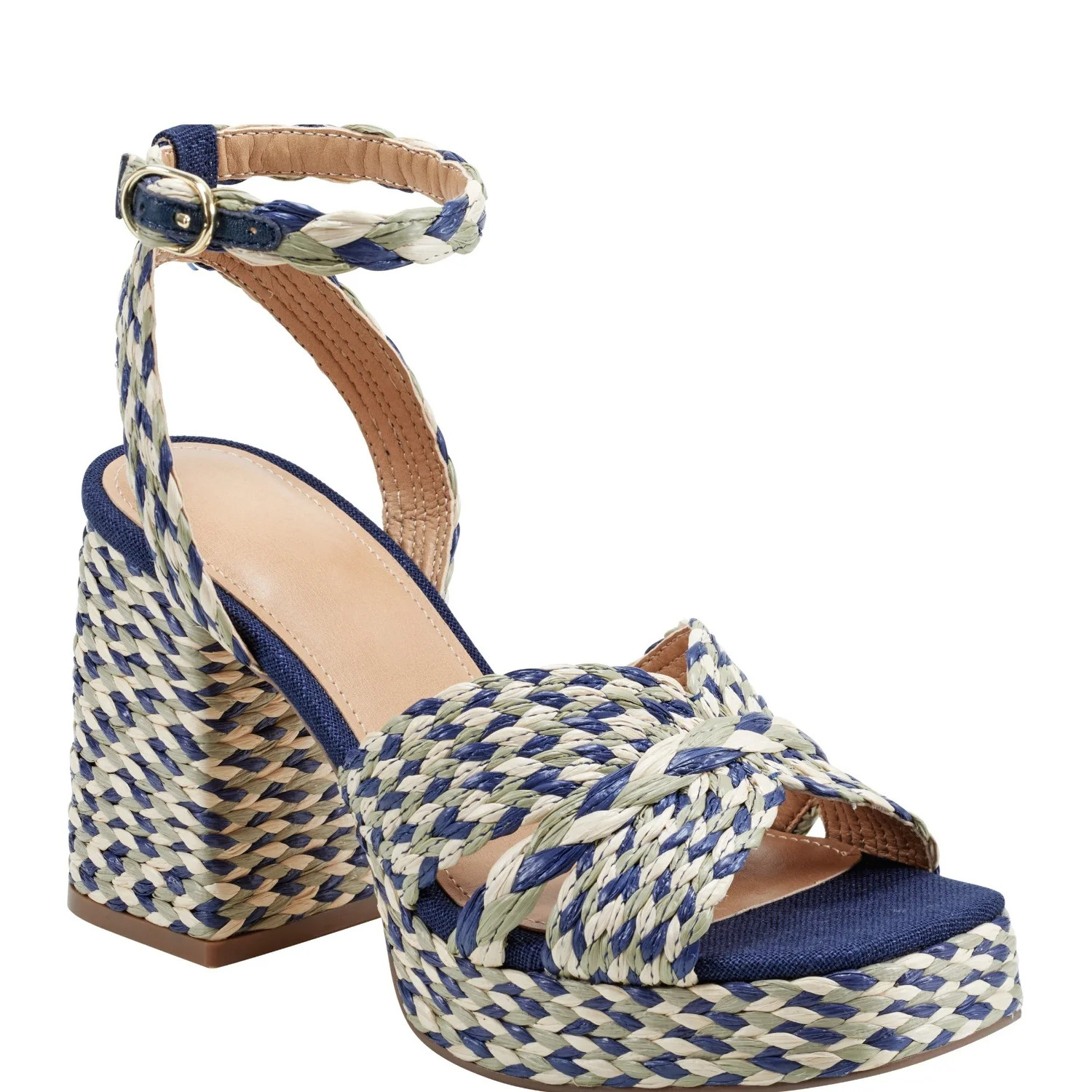 Janie Platform Sandal - Blue Multi | Emily McCarthy