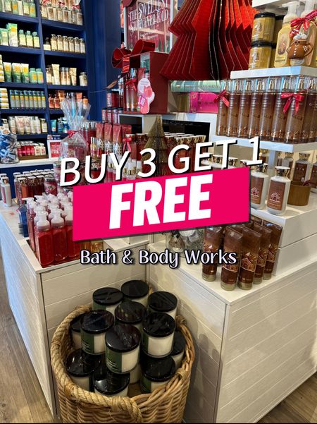 🚨 Don't miss out! Buy 3, Get 1 FREE on all full-size body, skin, and hair care at Bath and Body Works! 🛍️