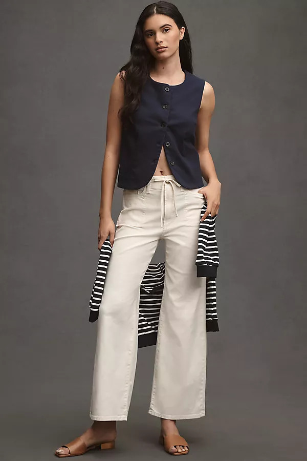 Ari High-Rise Wide-Leg Tie-Waist Jeans | Anthropologie (US)