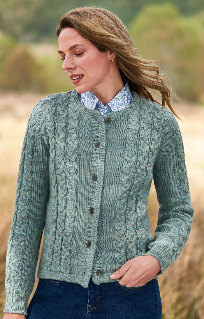 Ladies Pure New Wool Cable Cardigan | The House Of Bruar