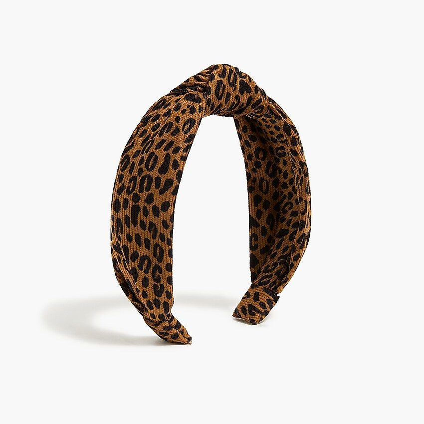 Girls' leopard corduroy knotted headband | J.Crew Factory