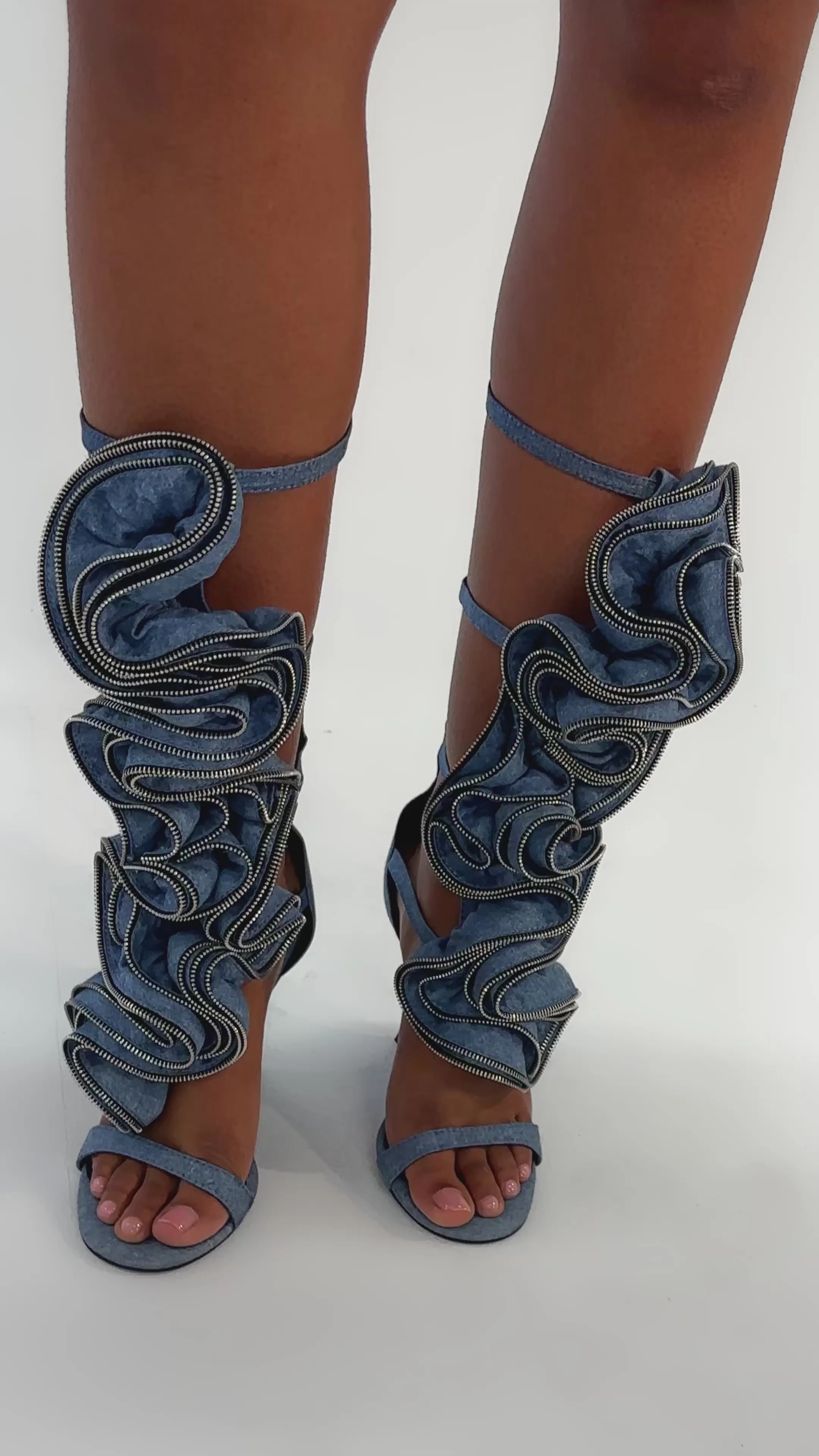 AZALEA WANG ATLANTIC DENIM GLADIATOR WEDGE | AKIRA