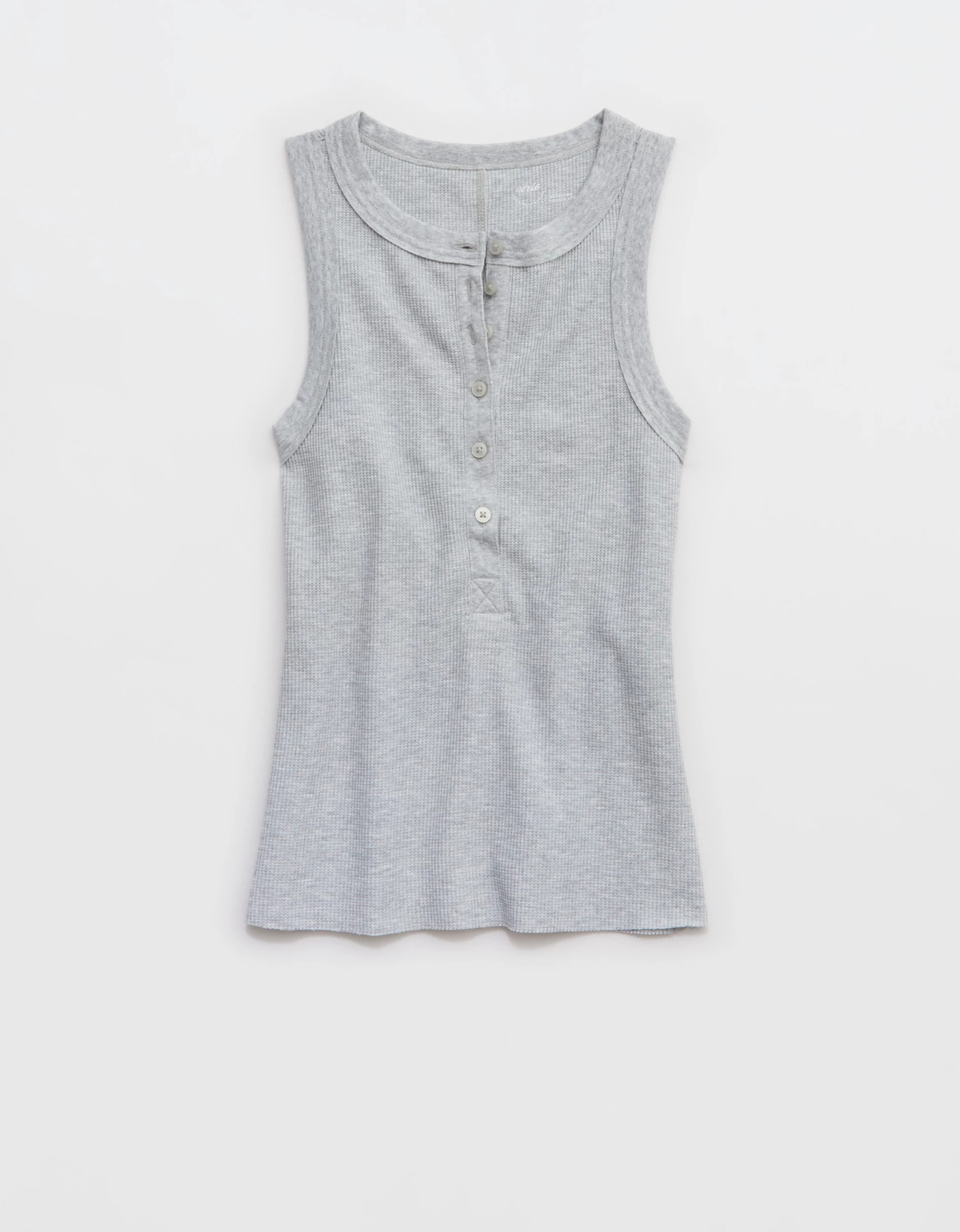 Aerie Unwind Waffle Henley Tank Top | Aerie