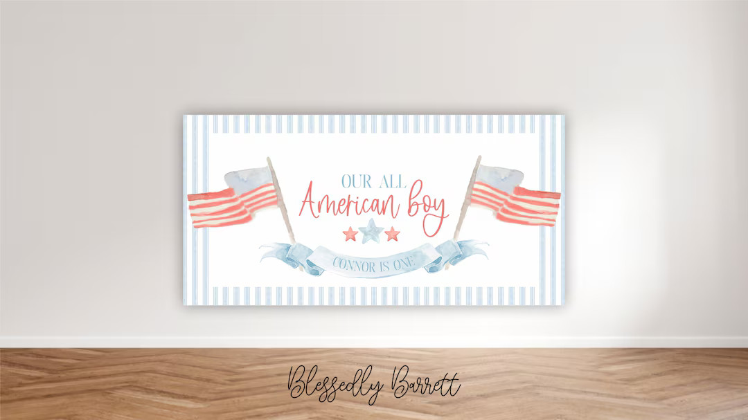 Grandmillenial Birthday 4th of July Banner | Patriotic Boy | One All American Boy | Red White Two... | Etsy (US)
