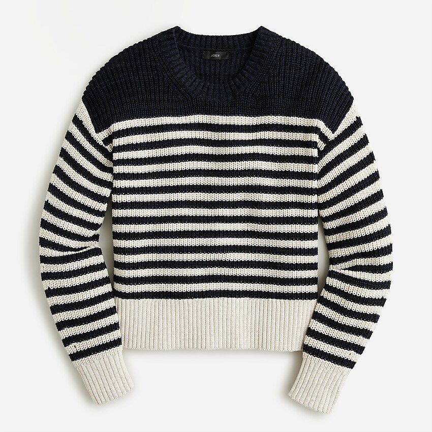 Oversized crewneck sweater in stripe | J.Crew US