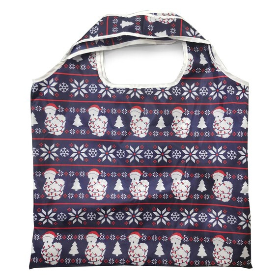 Silkie Chicken Reusable Shopping Bag - Ugly Sweater Christmas Silkie Print | Etsy (US)