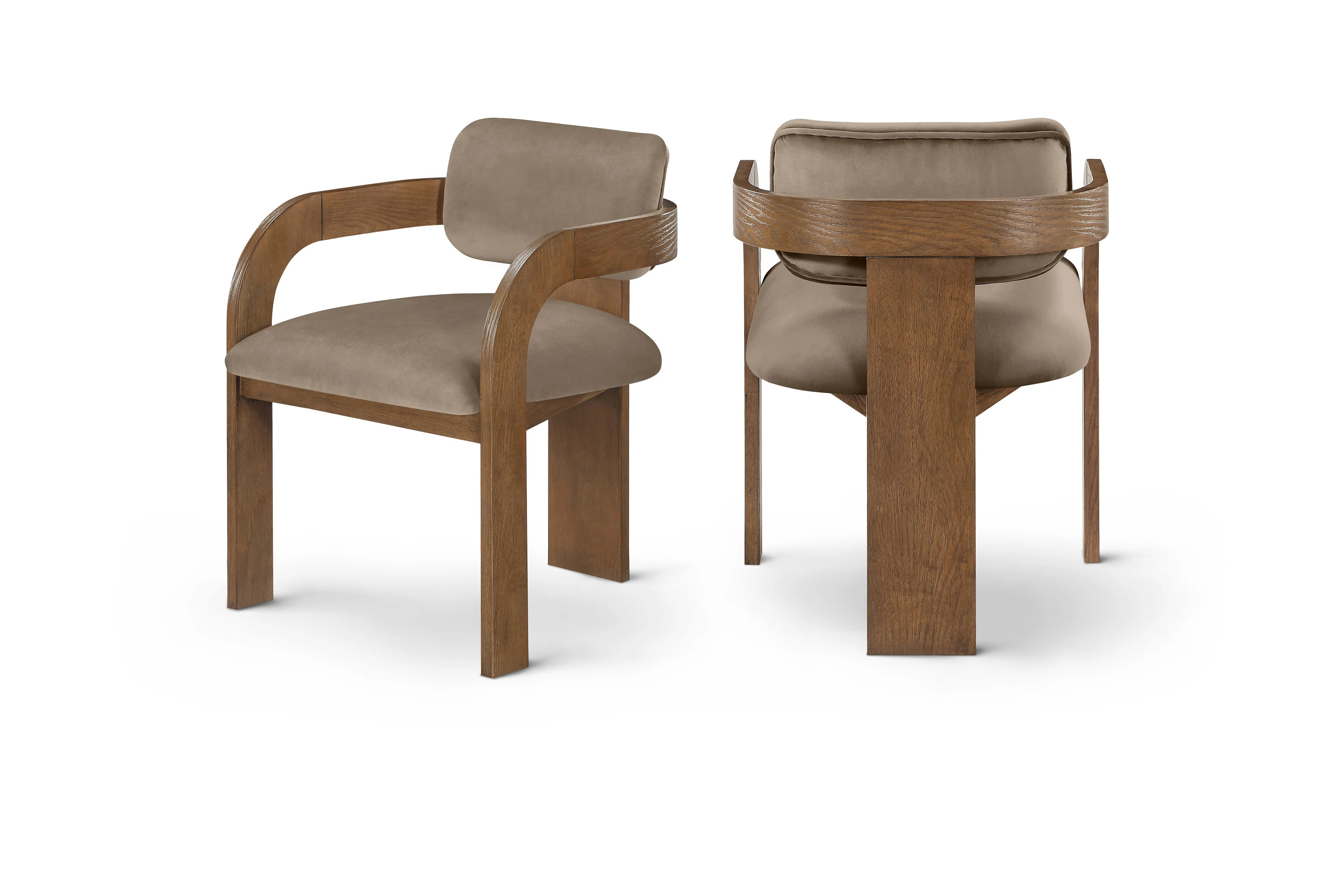 Cedra Taupe Velvet Performance Fabric Upholstered Dining Chair (Set of 2) | Wayfair North America