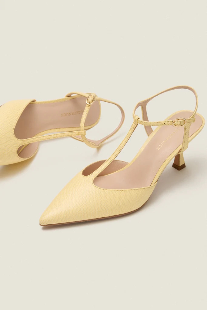 Butter Yellow Leather Margot Heels | Tuckernuck (US)