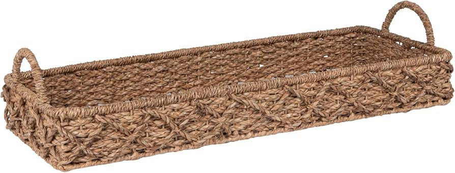 Creative Co-Op Bankuan Rope Diamond Weave Tray with Handles | Amazon (US)