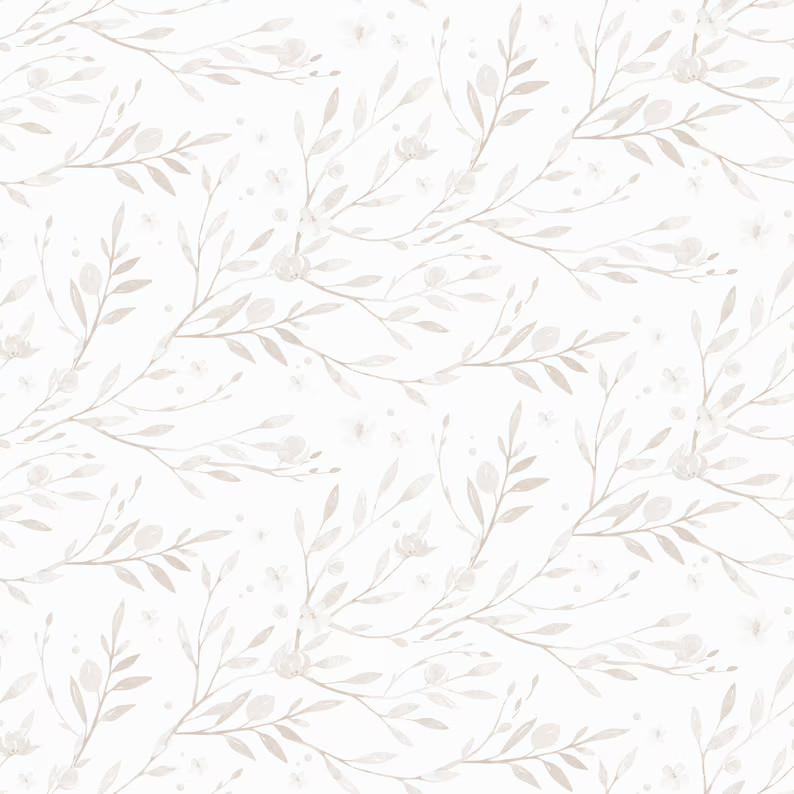 Minimal Floral Wallpaper. Linen Color Wallpaper. Peel and Stick Wallpaper. Removable. Multiple co... | Etsy (US)