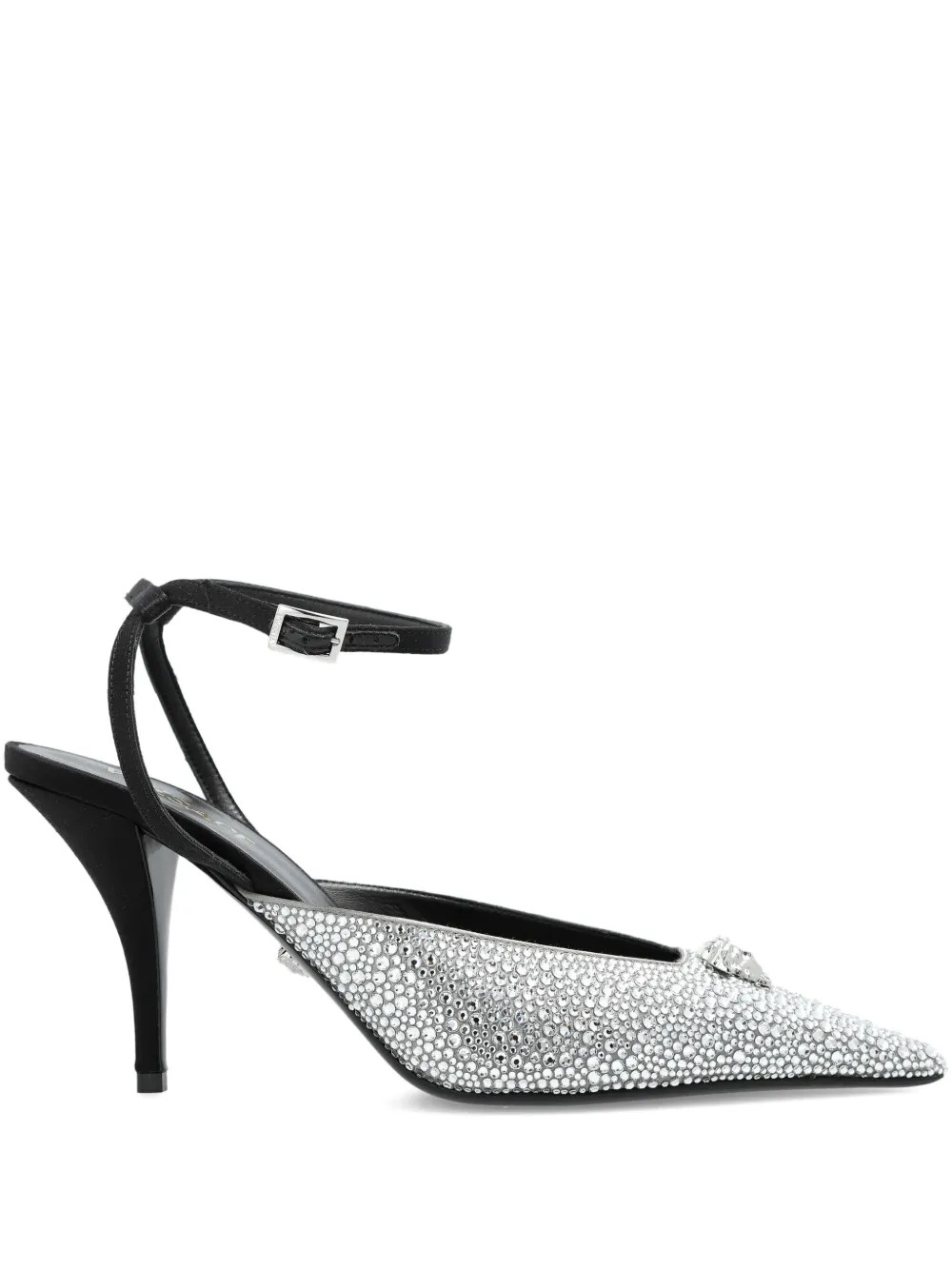Versace 85mm Crystal La Medusa Slingback Pumps | Silver | FARFETCH ID | Farfetch Global