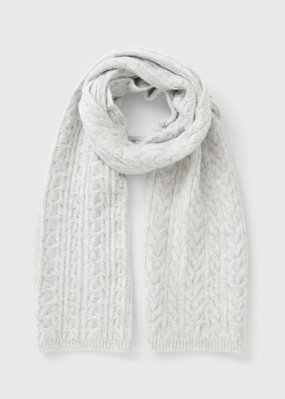 Grey Cable Scarf | Matalan (UK)