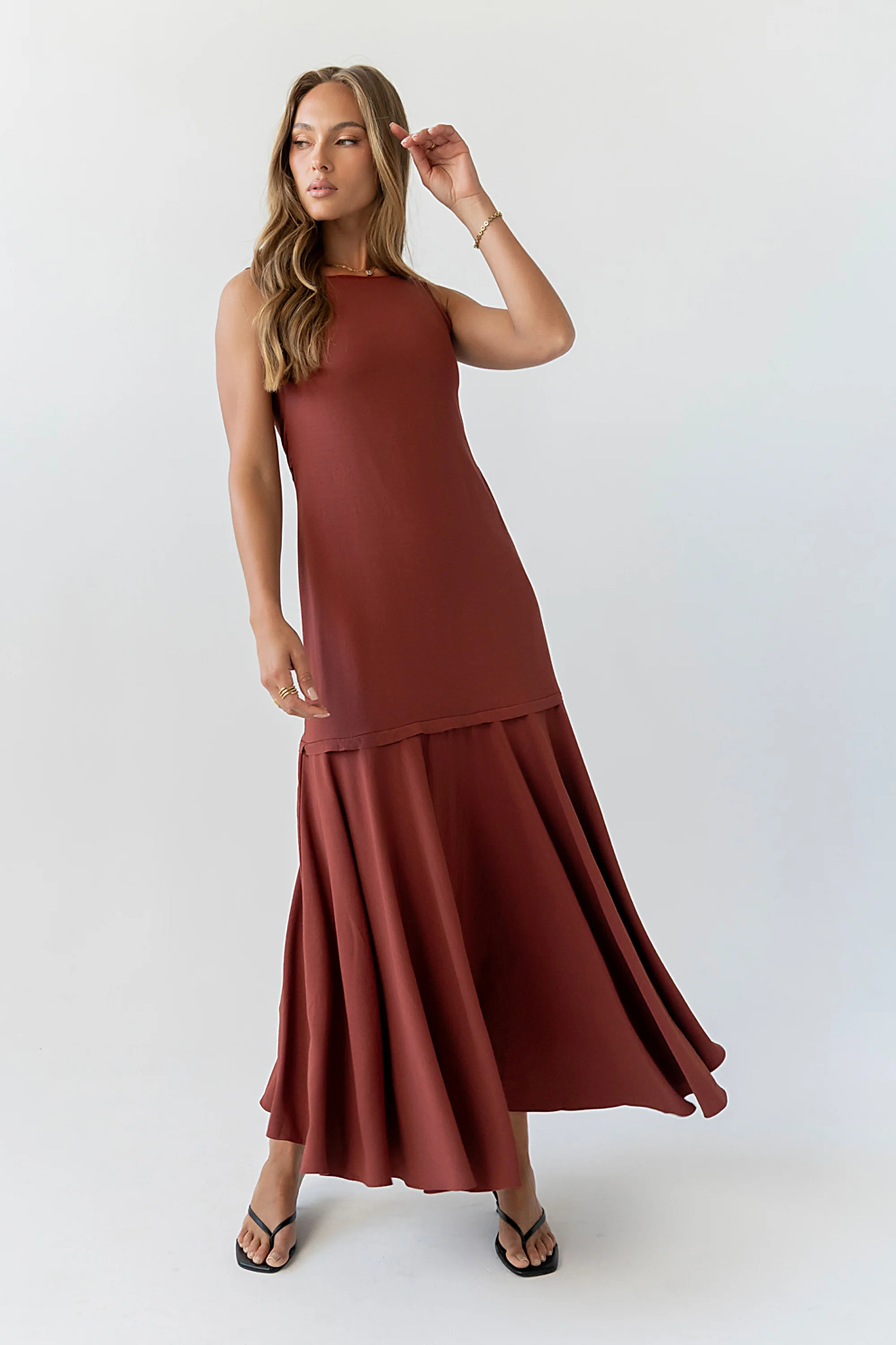 Marlon Maxi Dress in Red-Brown | Böhme US