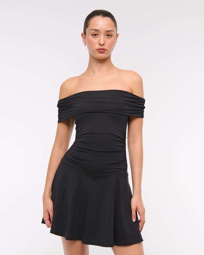 Women's Off-The-Shoulder Knit Skort | Women's Dresses & Jumpsuits | Abercrombie.com | Abercrombie & Fitch (US)