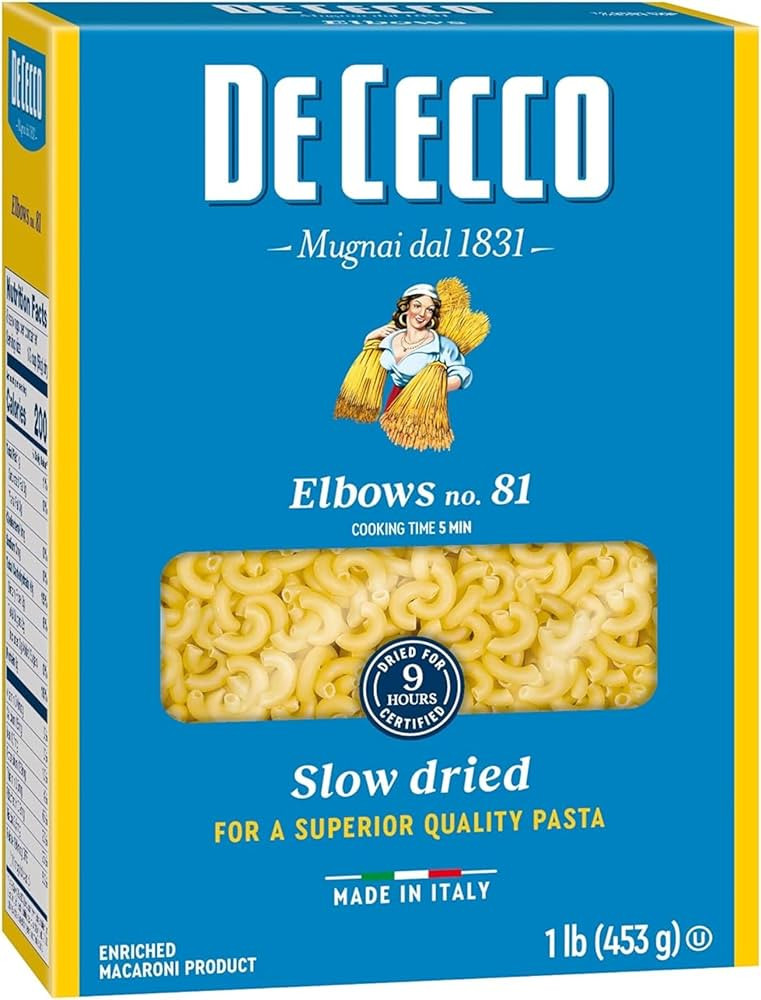 De Cecco Elbows No. 81 Pasta, 16 Oz, Authentic, Slow Dried, Made with Durum Wheat, Versatile Past... | Amazon (US)
