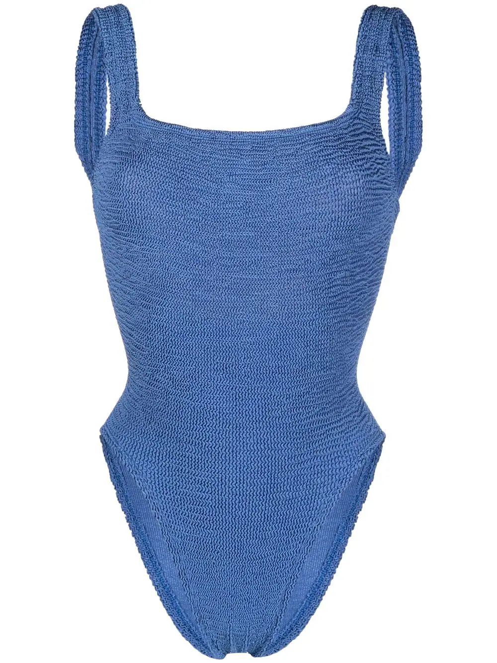 Hunza G square-neck Textured Swimsuit - Farfetch | Farfetch Global