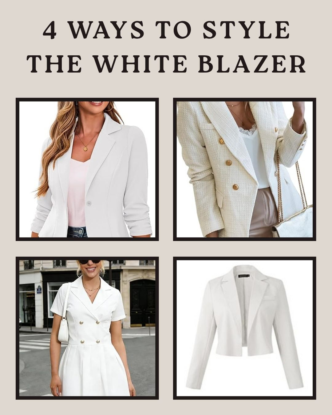 The absolute MVP of a versatile wardrobe? A crisp white blazer. 🤍 It’s the easiest way to instantly elevate a casual look or add a polished finish to an evening ensemble. I’ve rounded up four essential silhouettes that cover every vibe this season. 

 #LTKSeasonal #LTKActive #LTKTravel