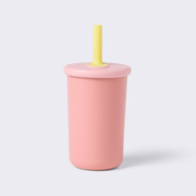 10 fl oz Stainless Steel Straw Tumbler Pink - Cloud Island™ | Target