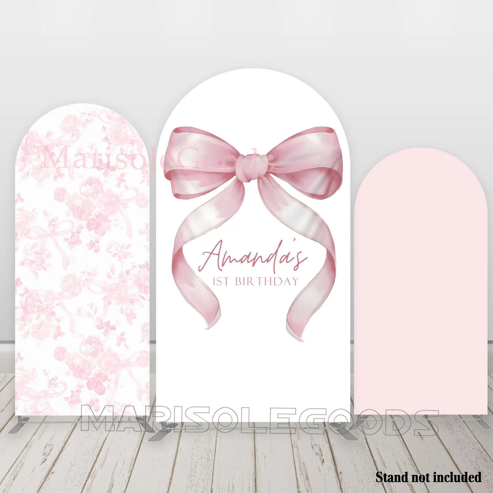 Pink Bow Florals Arch Photo Backdrop Cover Girl Birthday Wedding Bridal Shower Chiara Fabric Back... | Etsy (US)