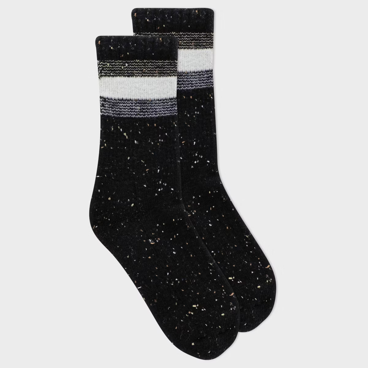 Alaska Knits Women's Timeless Wool Blend Striped Crew Socks - Black 4-10 | Target