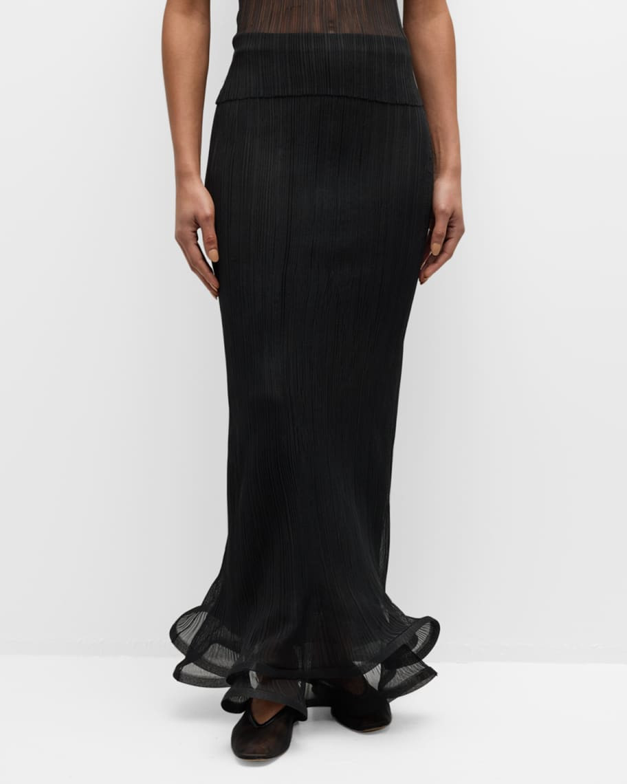 Kelso Ruffled Plisse Maxi Skirt | Neiman Marcus