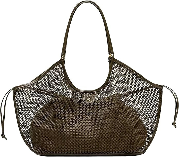 Large Mesh Hobo for Women Summer Beach Bag with Inner Bag Large Tote Elegant Purses for Vacation ... | Amazon (US)