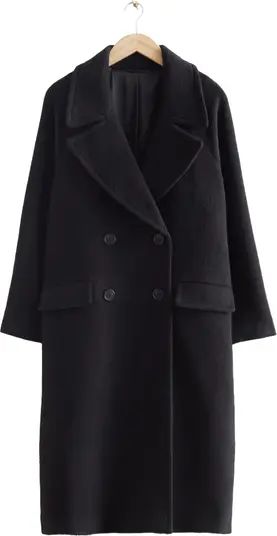 & Other Stories Longline Wool Blend Peacoat | Nordstrom | Nordstrom