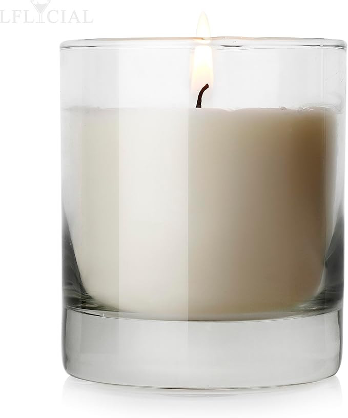 Jar Candle, 8oz Soy Wax Candle(1 Pack),35 Hours Long Burning Pillar Candle, White Pillar Candle i... | Amazon (US)
