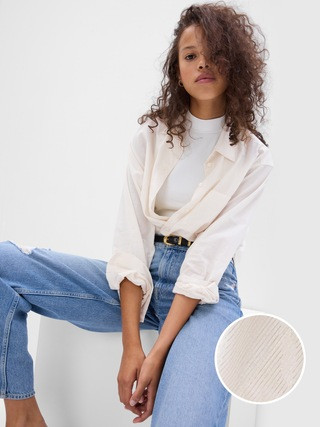 Metallic Stripe Big Shirt | Gap (US)