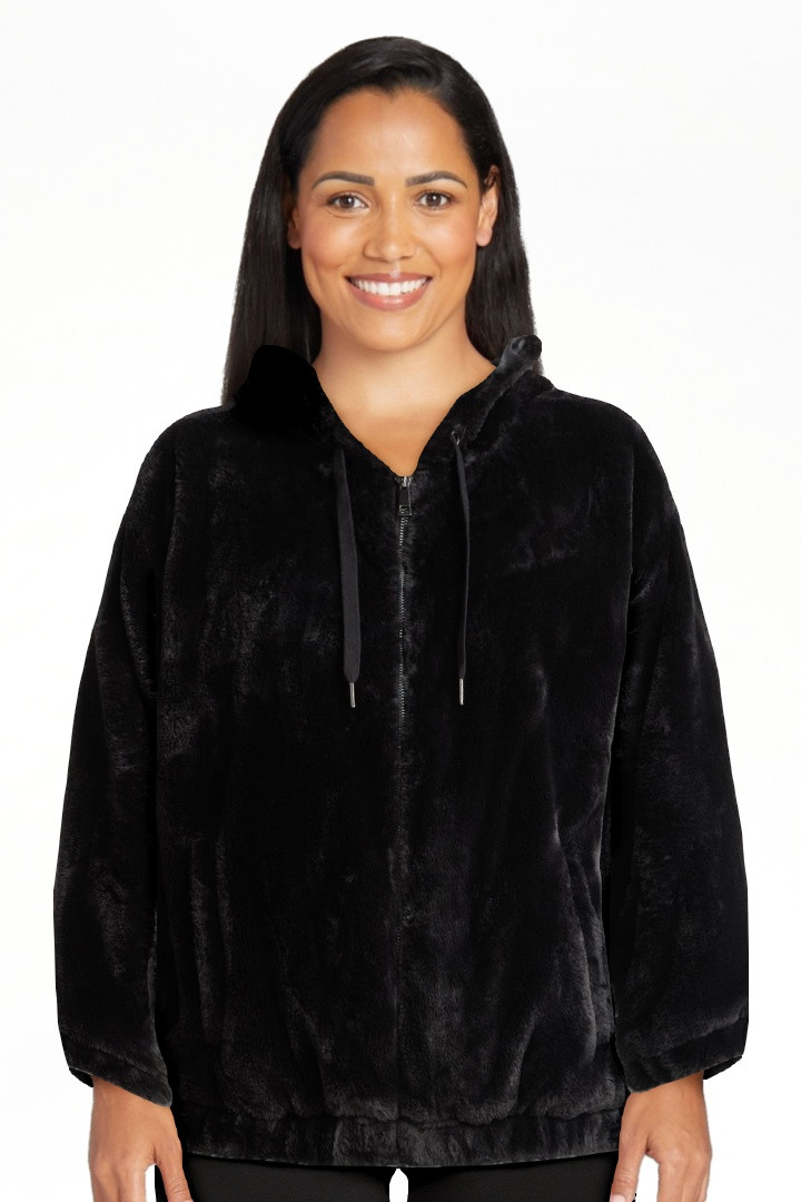 Time and Tru Women's and Women's Plus Faux Fur Hoodie Jacket, Sizes XS-2X | Walmart (US)