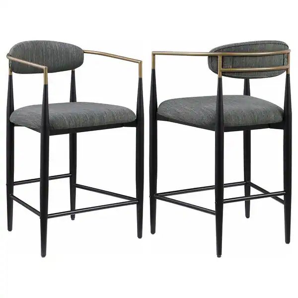 Tina Metal Stool With Upholstered Back And Seat (Set Of 2) - Bed Bath & Beyond - 40439814 | Bed Bath & Beyond