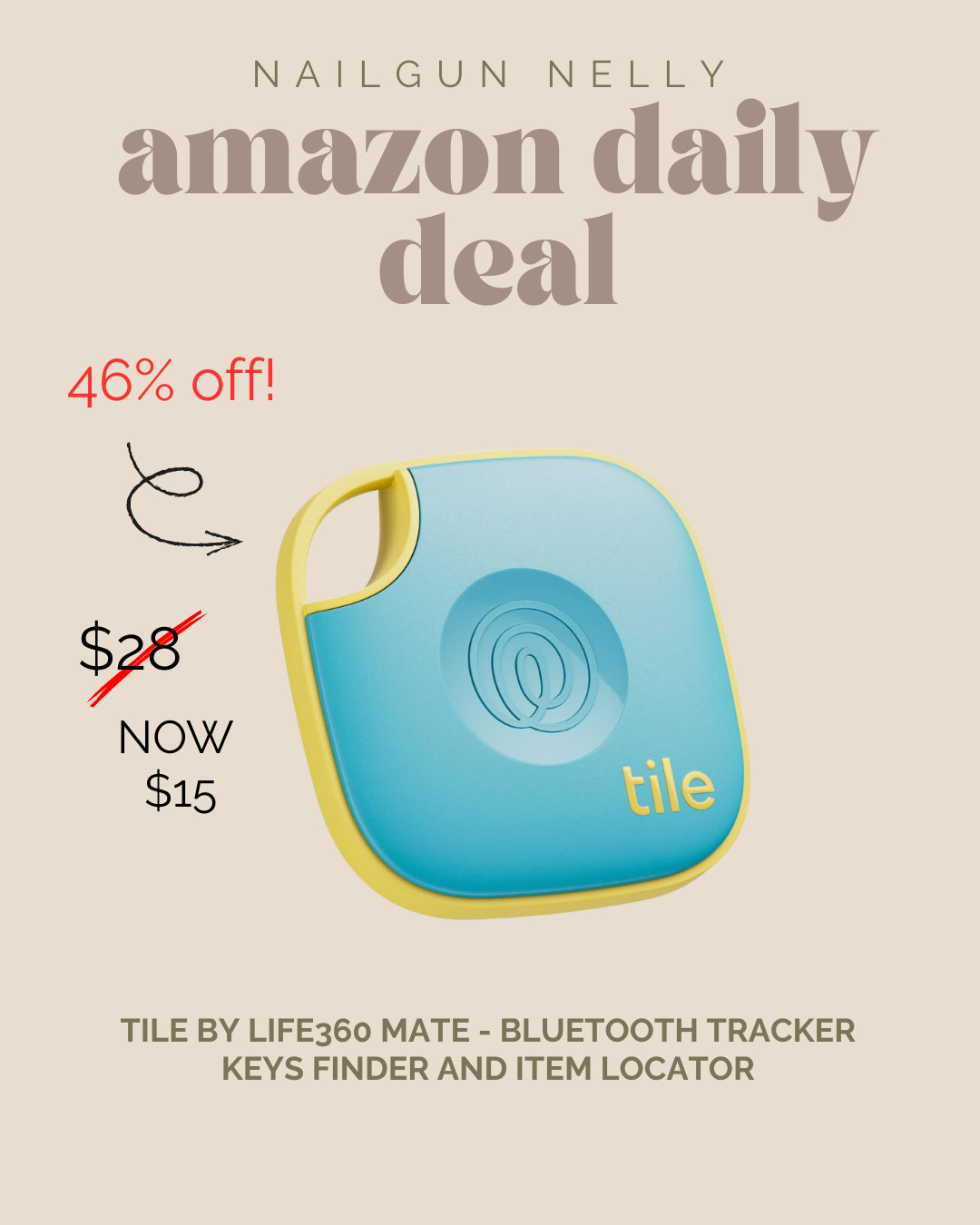 Amazon Daily Deal! 

Tile by Life360 Mate - Bluetooth Tracker
Keys Finder and Item Locator


#stockingstuffer 

 #LTKHome #LTKSaleAlert #LTKFindsUnder50