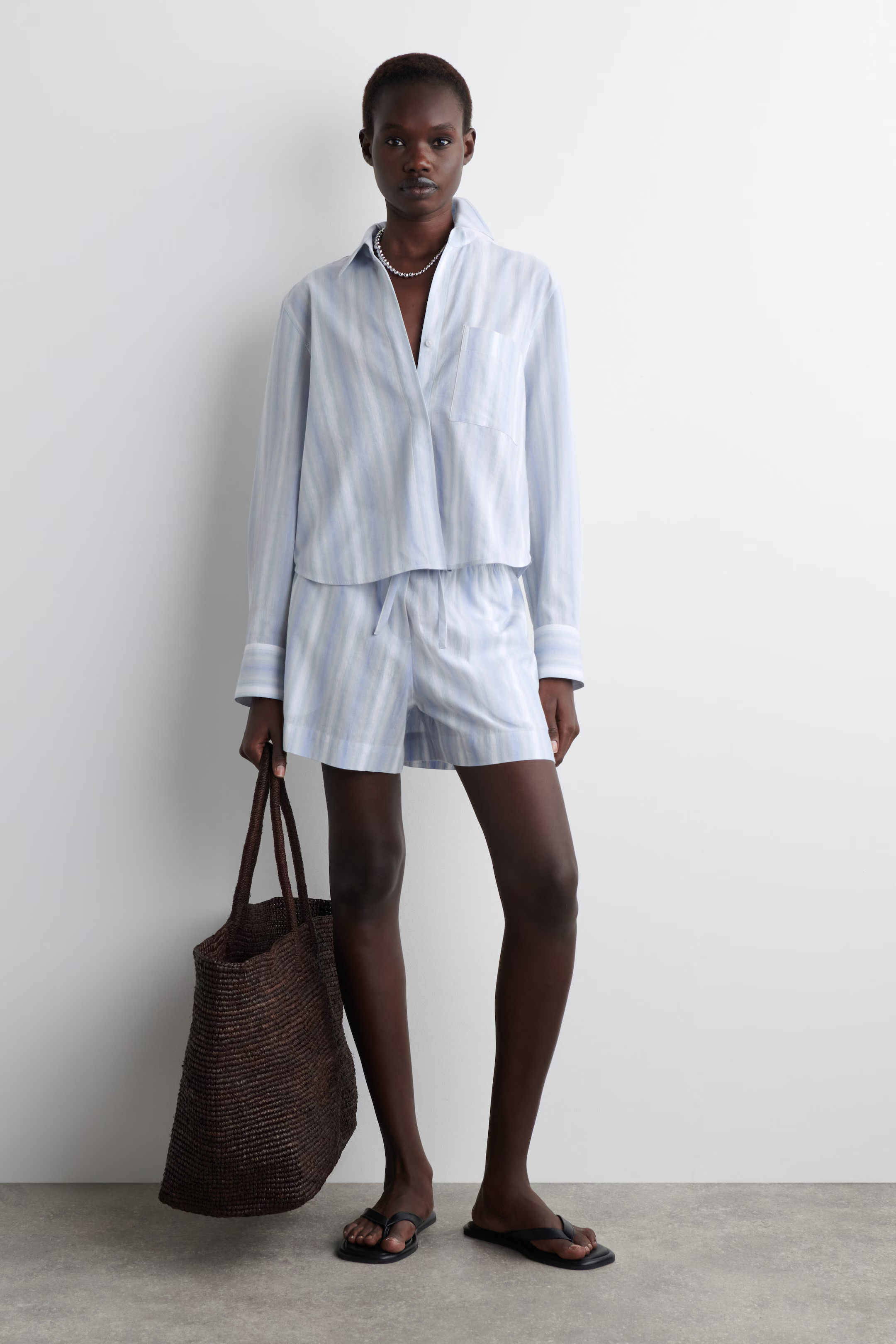 STRIPED SEERSUCKER SHORTS - BLUE / STRIPED | COS | COS UK