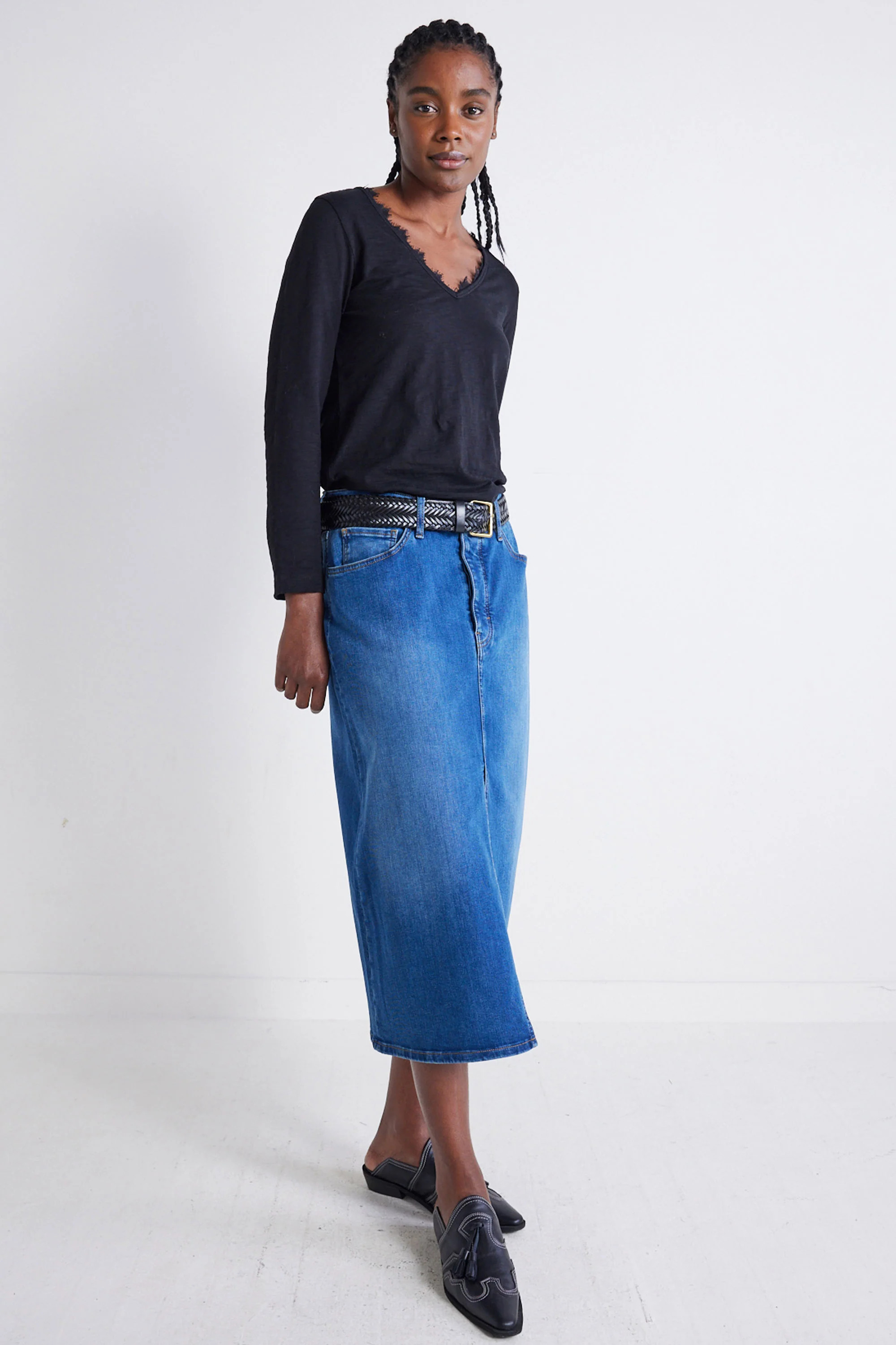 The 90's Denim Midi Skirt | Ruti