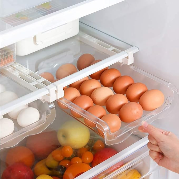 Auto Scrolling Refrigerator Egg Drawer,Snap-on Egg Holder for Refrigerator Organizes and Protects,Ad | Amazon (US)
