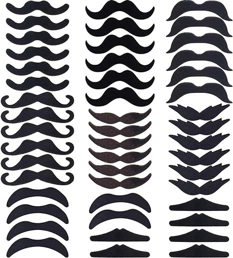 HESTYA 48 Pieces Halloween Fake Mustaches, Self Adhesive Novelty Fake Beard Mustaches Fiesta Part... | Amazon (US)