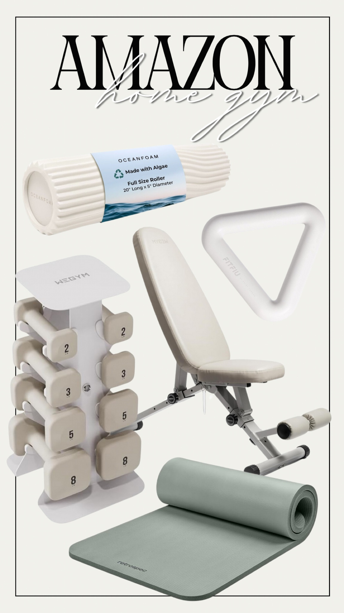 Amazon Home Gym Equipment🤍✨

Home gym, neutral home gym, workout equipment, yoga mat, neutral workout bench, dumbbells, dumbbell Rack, weights

#LTKHome #LTKFitness #LTKActive